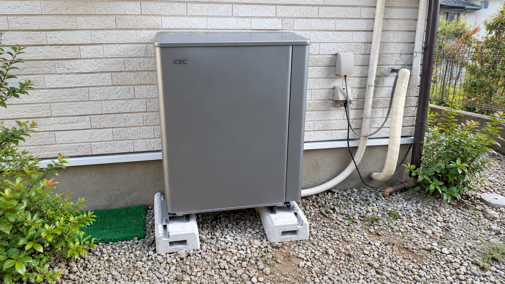 屋外に設置した家庭用蓄電池のイメージ