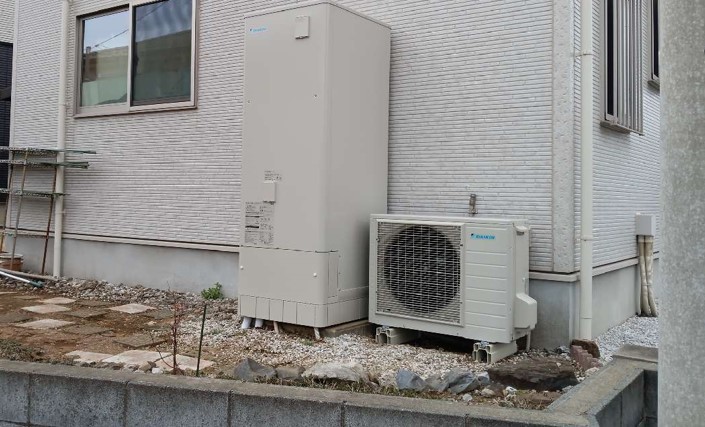 松戸市 エコキュート交換工事|オール電化住宅の省エネリフォームの施工写真